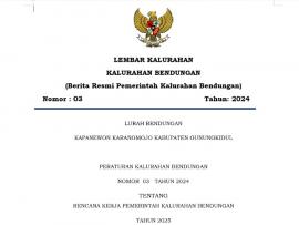 RENCANA KERJA PEMERINTAH KALURAHAN BENDUNGAN  TAHUN 2025